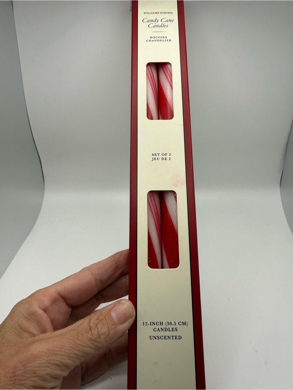 Williams Sonoma Red and White Taper Candles (Box)